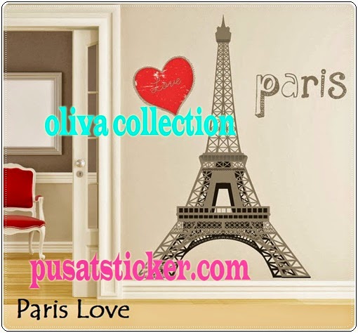 WALL STICKER PARIS LOVE MERAHWALL STICKER MENARA PARIS YANG BERUKURAN 